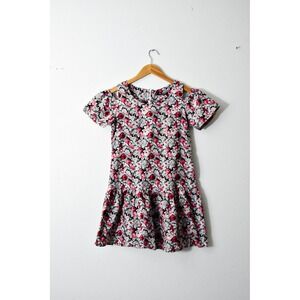 Zara Basic Floral Cold Shoulder Dress Womens XL Multicolor Excellent Drop Waist